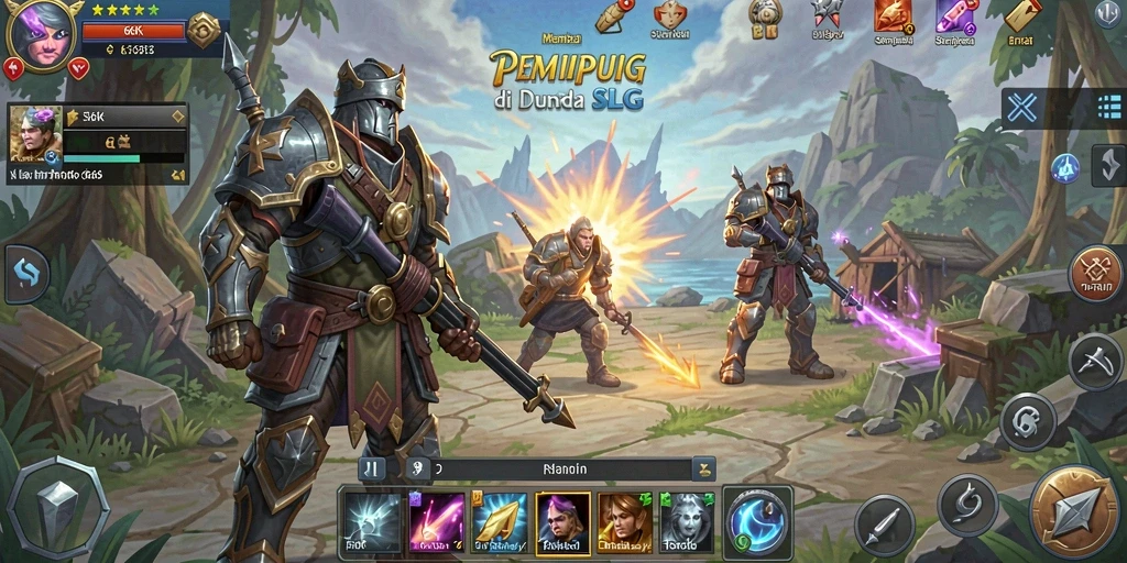 Screenshot gameplay <strong>66K</strong> memperlihatkan pertempuran epik dan pembangunan kerajaan.
