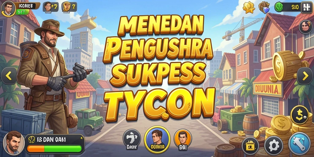 Screenshot gameplay 9ET menampilkan pengelolaan bisnis yang seru.
