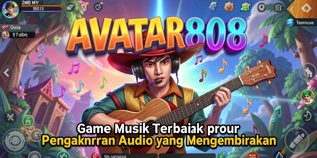 Screenshot AVATAR808 menampilkan gameplay interaktif dengan alat musik virtual yang menyenangkan.