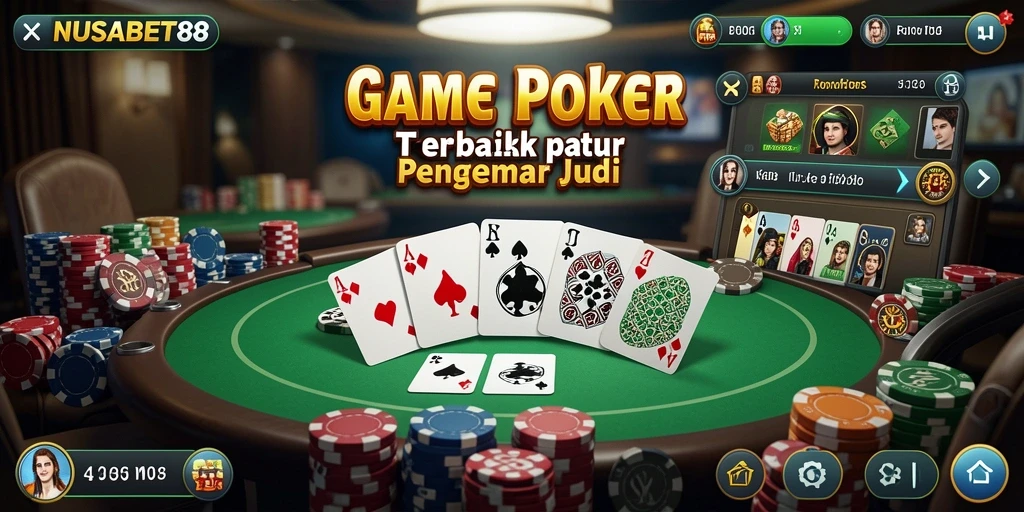 Screenshot gameplay NUSABET88 yang menampilkan aksi Poker yang seru.