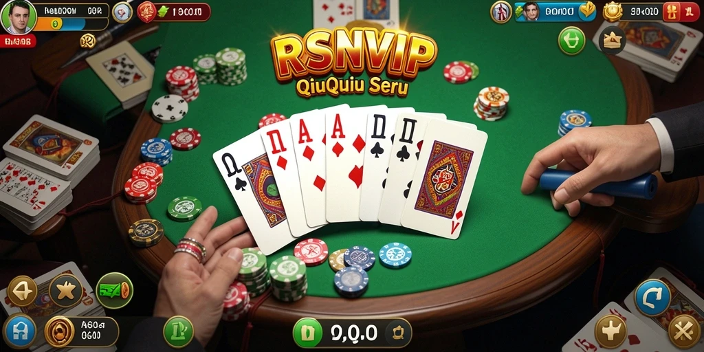 Screenshot RSNVIP menampilkan gameplay seru permainan QiuQiu.