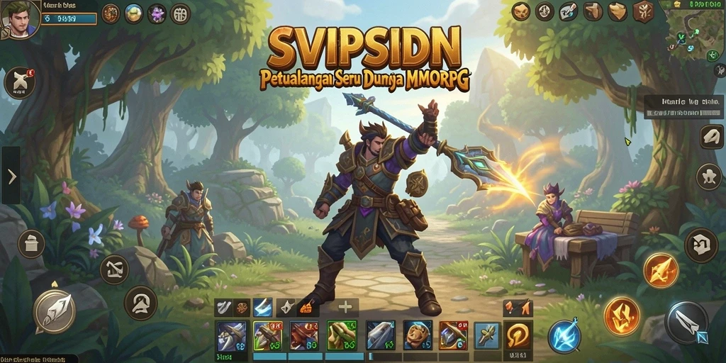 Gameplay SVIPSIDN yang mendebarkan dalam dunia MMORPG yang luas.